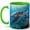 Green, variant on Sea Turtle Coffee Mug, Ocean Wildlife Mug, Underwater Coral Reef Ceramic Mug, Turtle Lover Gift, Tropical Sea Life Cup for Women Men, 11 oz