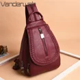 thumbnail image 4 of Mochilas de cuero suave para mujer, bolsos cruzados vintage para mujer, bolsos de viaje, mochilas escolares para niña, 4 of 5