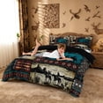 thumbnail image 3 of meiyoeat Western Cowboy Horse Duvet Cover King,Vintage Aztec Geometric Print King Bedding For Adult,Black Reversible,3pcs(No Comforter), 3 of 6