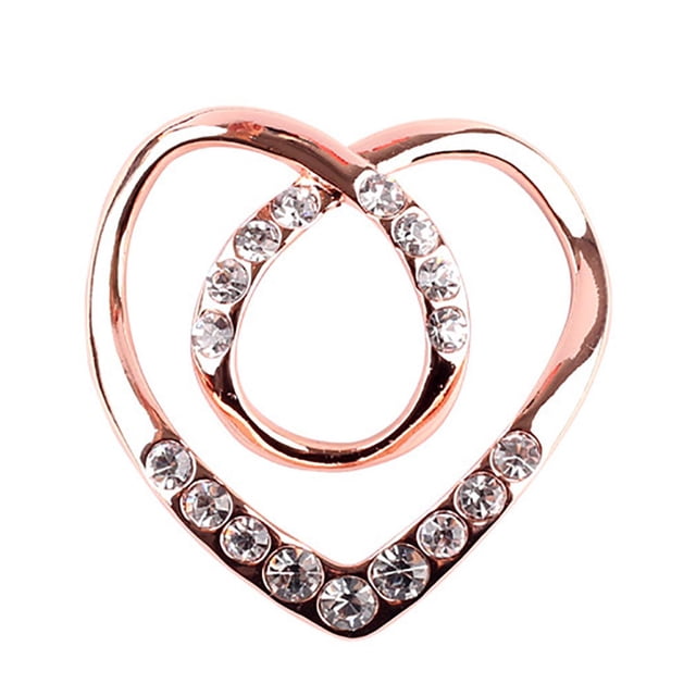 Bangcool Scarf Clip Fashion Rhinestone Heart Shape All-match Scarf Ring Scarf Buckle