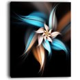thumbnail image 2 of Fleur Fractale d'Art Numérique Bleu Brun - Impression sur Toile Florale, 2 of 3