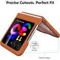 thumbnail image 6 of Real Leather Case with Screen Protector for Motorola Razr+ 2023, Hard Polycarbonate Shell, 6 of 13