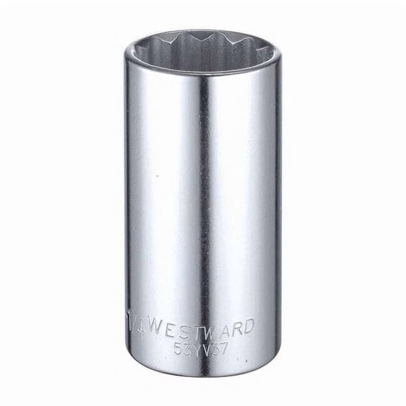 Westward Socket, Steel, Chrome, 1 1/4 in 53YV37