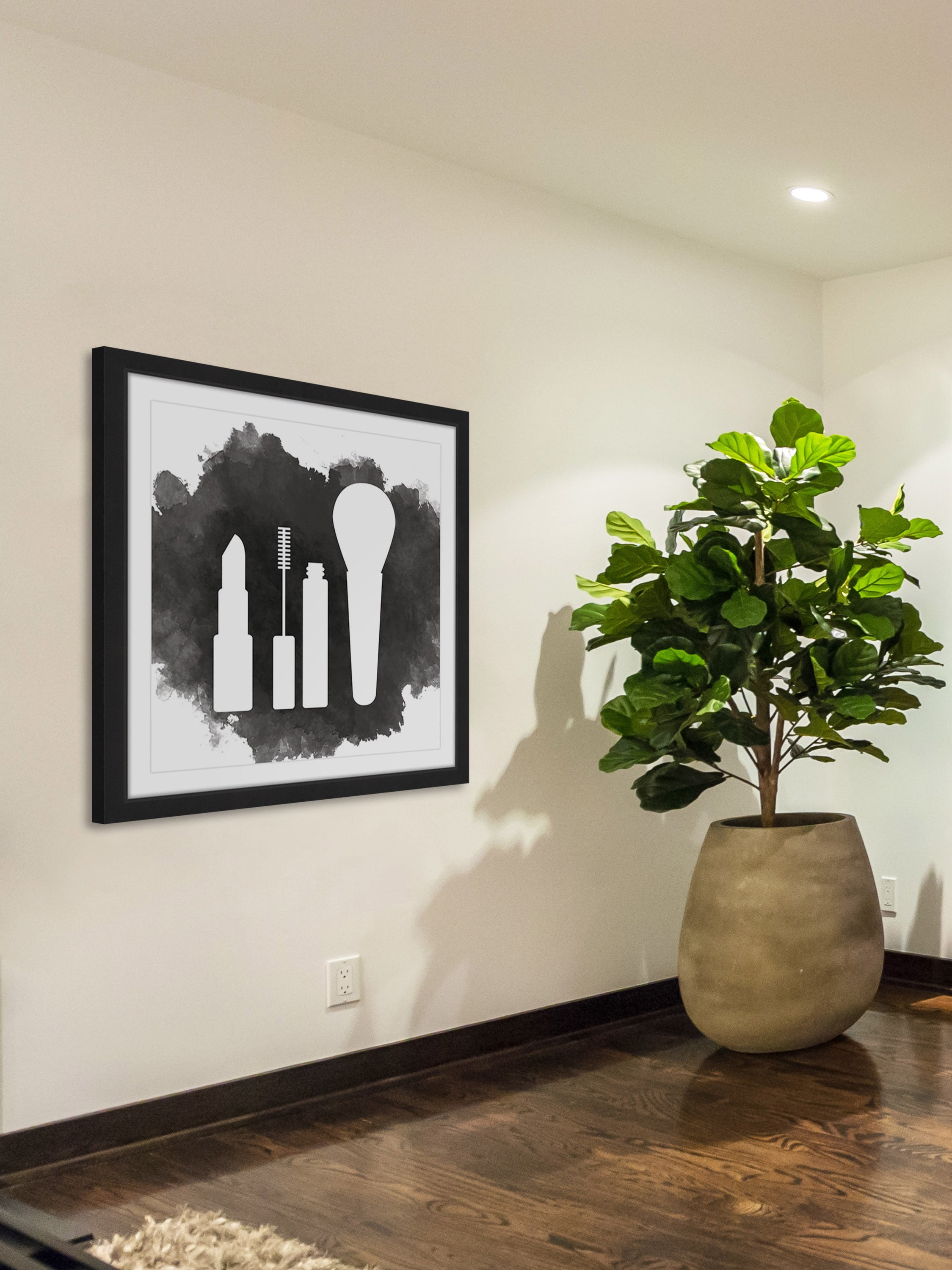 "Makeup" Framed Painting Art Print, 32" x 1.5"