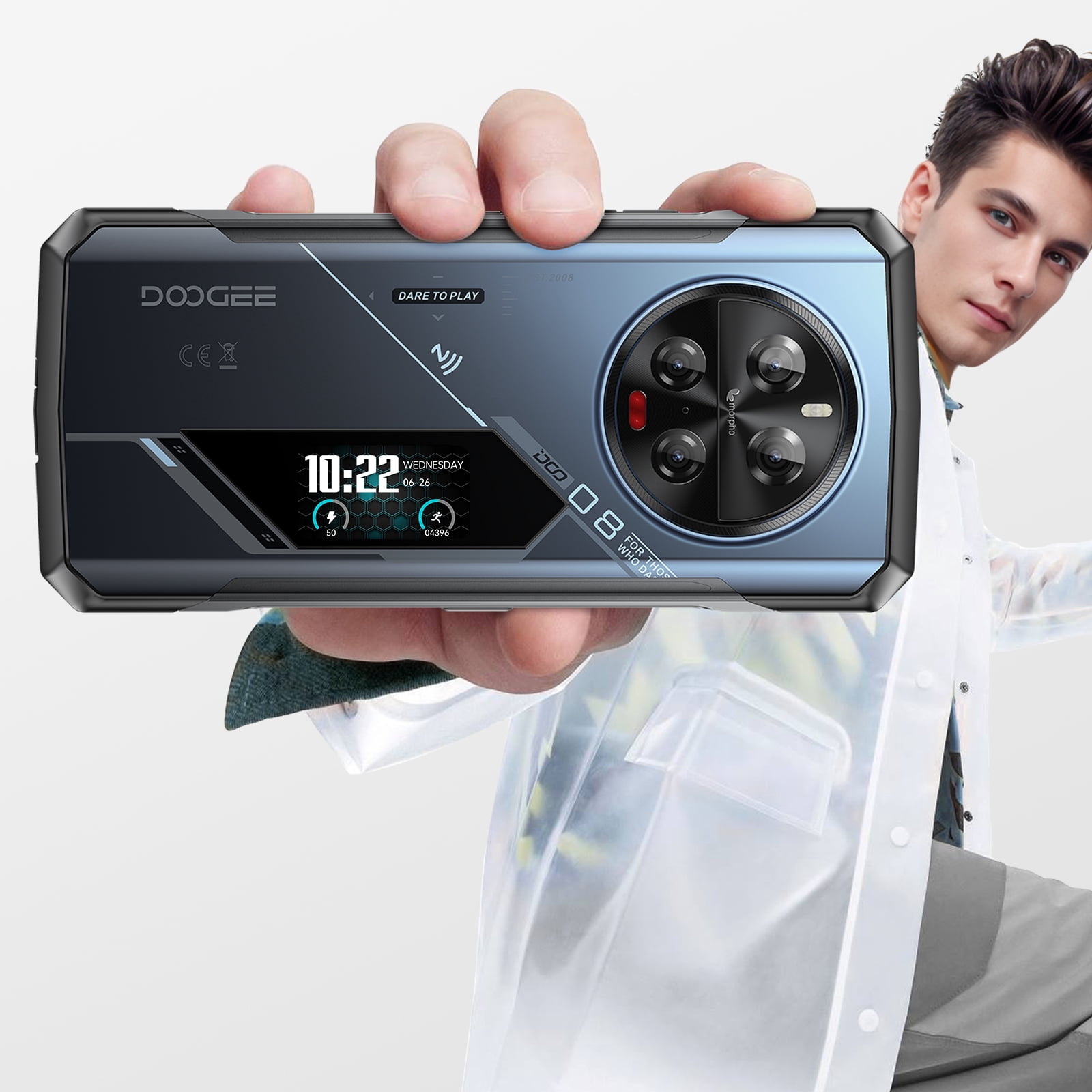 DOOGEE V40 PRO Rugged Smartphone 5G, 4nm Dimensity 7300, 36GB+512GB Mobile Phones,200MP+20MP Night Version, 6.78''FHD+120HZ & 1.47" Back Display Android Rugged Phone,3 Card Slots/5G Dual SIM/WiFi 6