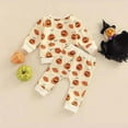 thumbnail image 6 of Jkety Baby Halloween Kids Boy Halloween Outfits Clothes Long Sleeve Pumpkin Print Sweatshirt+Elastic Long Pants 2Pcs Halloween-themed Clothing Orange,6-12 Months, 6 of 7
