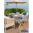 thumbnail image 5 of Outdoor Tablecloth with Umbrella Hole for Patio/Picnic/Party/Camping, Independence Day Waterproof Table Cloth Rectangle Table Cover Washable, Blue Truck USA Flag Floral Black Plaid (54"x 80"), 5 of 8