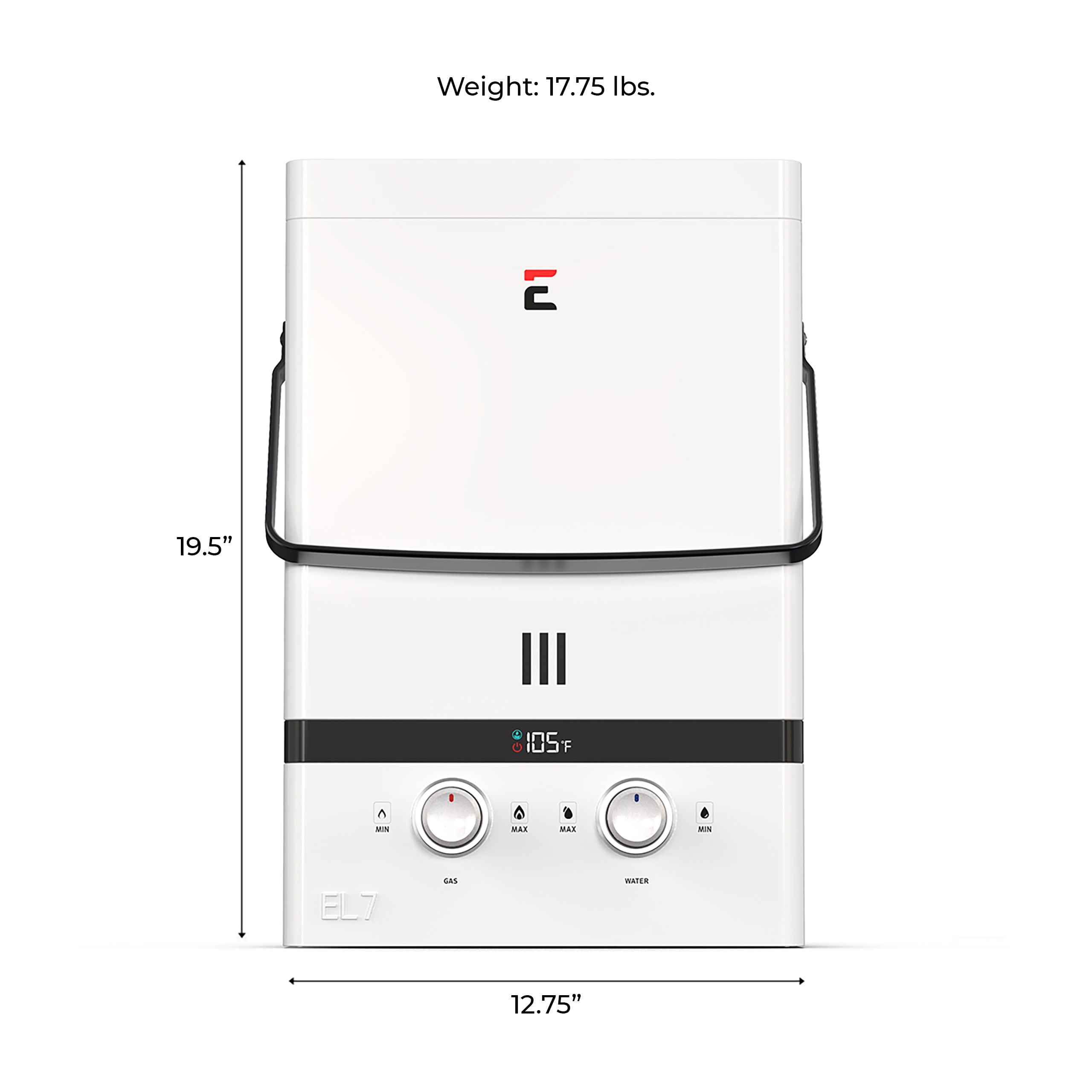 Eccotemp Luxe 1.85 GPM Portable Outdoor Tankless Water Heater w/ EccoFlo Diaphragm 12V Pump and Strainer