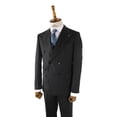 thumbnail image 4 of Black Suit, Double Breasted Swallow Collar Woven Men's Suit, 4 of 6