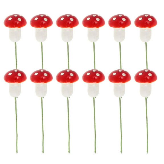 AURARMLET Mushroom Shaped Red Christmas Tree Ornament 12Pcs 2.8x0.8x0.8in
