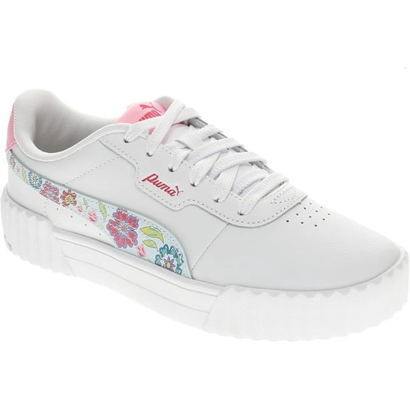 Big Kid's Puma Carina 3.0 Flower Power JR Puma White-Icy Blue (403112 01) - 5.5