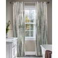 thumbnail image 4 of Sage Green Vintage Sheer Curtains 84 Inch Length 2 Panels Set for Living Room/Bedroom, Stripes Painting Retro Abstract Art Kitchen Curtains Grommet Semi-Sheer Curtains Window Treatments 52"x84"x2, 4 of 7