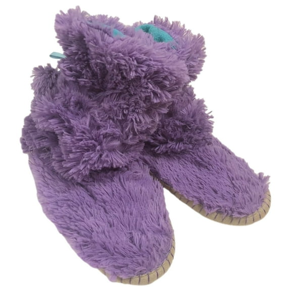 Plush Purple & Blue Bootie Style Slippers Large (9-10)