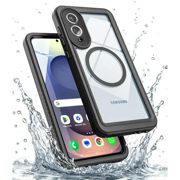 Encased Waterproof Case Designed for Samsung Galaxy S25 Edge (IP68) Full Body Protective Phone Case with Screen Protector Built-in (Clear/Black)