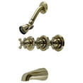 thumbnail image 5 of Kingston Brass  Victorian Three-Handle Tub and Shower Faucet Brushed Nickel Brushed, 5 of 5