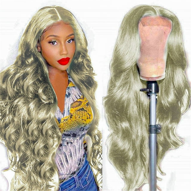 Lace Front Wigs Human Hair Wig Medium Length Curl 24 Inch Large Wavelength Wig Glue Free Heat-resistant Fiber Wig Synthetic High-temperature Silk Wig Is Suitable For Fashionable Women