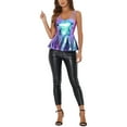 thumbnail image 2 of Allegra K Metallic Peplum Cami Top for Women's Sleeveless Spaghetti Strap Party Tank Tops, 2 of 5