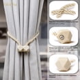 thumbnail image 4 of Magnetic Curtain Tiebacks- Upgrade 2022 with a Thicker Twist Rope and Strong Magnet Tieback Window Treatment Holdbacks Draperies Holders Decorative Drape Handmade Curtain Tie Back (Beige, 2), 4 of 5