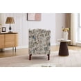 thumbnail image 4 of S-HOME Accent Chair with Retro Wood Legs, Floral Design Upholstered Armchair for Living Room Office and Bedroom Comfort,Blue，Antique Blue, 4 of 9