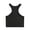 Black, variant on Women Running Vest O-Neck Sleeveless Short Tank Tops Solid Color Ribbed Elastic Fitting Quick Drying Racer Back Vest