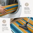 thumbnail image 5 of Washable Round Rugs 6ft Blue Gold Striped Circle Rug Non-Slip Soft Non-Shedding Low-Profile Abstract Vintage Watercolor Geometric Large Area Rug Carpet for Living Room Bedroom Dining Room Home Decor, 5 of 8