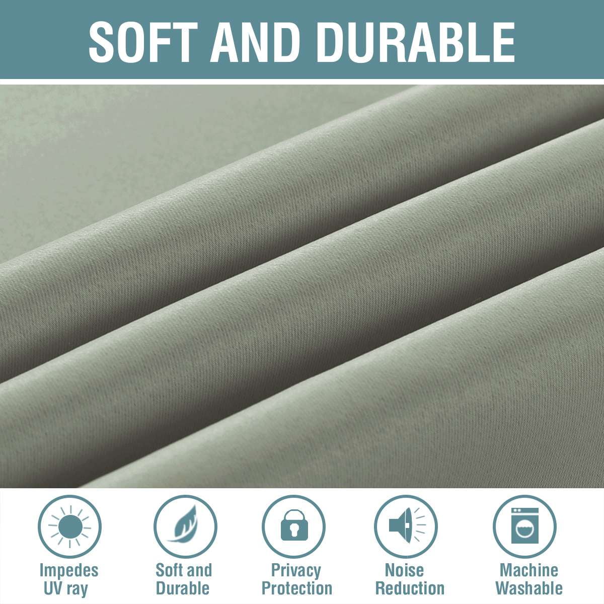 H.VERSAILTEX Blackout Thermal Insulated Window Curtains Bedroom Darkening Black out Drapes for Living Room Back Tab/Rod Pocket Draperies, 2 Panels, 52" x 84", Light Sage
