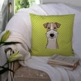thumbnail image 3 of Dog Face Checkerboard Design Fabric Decorative Pillow, 3 of 4