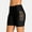 Black, variant on Alove Solid Stretch High Rise Swim Shorts For Women Side Hollow Out Boyleg Trunk