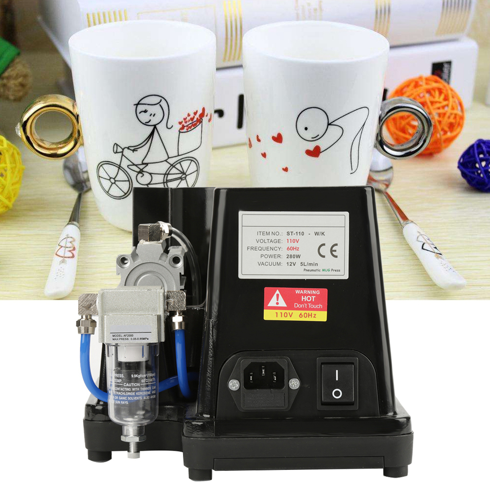 Buy FAGINEY Mug Press Machine,US Plug 110V Pneumatic Auto Mug Transfer ...