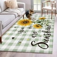 thumbnail image 2 of Kitchen Mats for Floor 3x5 Ft, Sunflowers Farmhouse Non Slip Area Rugs for Kitchen Bedroom Entryway, Sage Green Plaid Pastoral Rustic Washable Carpet Runner Rug Floor Mats for Bedroom Home Decor, 2 of 9