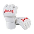 thumbnail image 1 of Gants de Boxe Demi-Doigt en Cuir PU, Kickboxing Arts Martiaux, Support de Poignet Réglable, 1 of 7