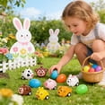 thumbnail image 3 of 12 Pack Filled Easter Eggs with Mini Bunny Toys Easter Egg Hunt Basket Fillers Party Favors Decoration Gifts for Spring, 3 of 6
