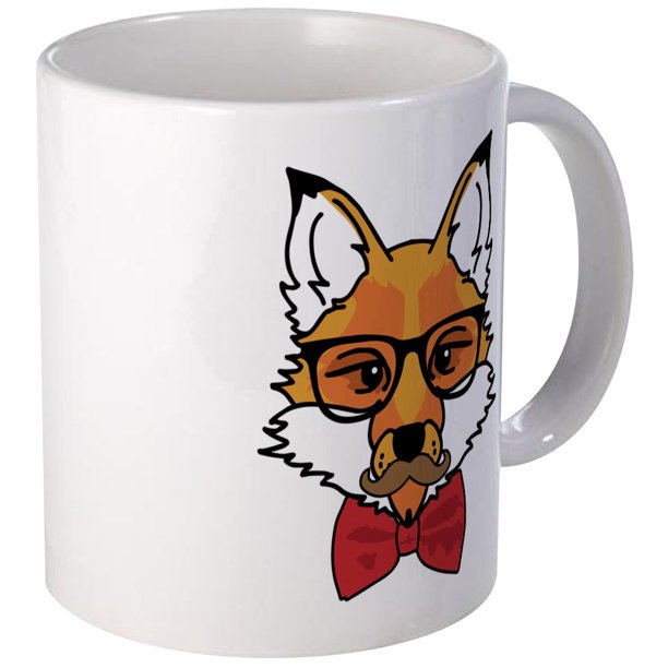 CafePress Hipster Fox Unique Coffee Mug, Coffee Cup CafePress