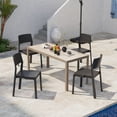 thumbnail image 5 of VECELO 4-Pack Plastic Stackable Dining Chairs, Modern Outdoor Patio Chairs for Restaurant, Poolside and Garden, No Assembly, Black, 5 of 15