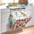 thumbnail image 2 of Yayeee Magnetic Dishwasher Cover for The Front Decoration Home Kitchen Machine Sticker Protector, Red Floral, 2 of 6