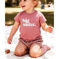 thumbnail image 4 of Bold Big Sister Colorful Sibling Reveal Announcement T-Shirt for Baby and Toddler Girls Sibling Outfits Mauve Shirt 3T, 4 of 6