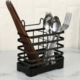 thumbnail image 4 of Taotanxi Utensil Holder, Stainless Steel Utensil Drying Rack with Drain Tray, Kitchen Counter Drainer Basket Silverware Cutlery Flatware Holder Forks, Knives, Spoons, Chopsticks Organizer (Bronze), 4 of 6