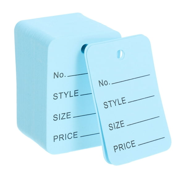 LOLIPPYY 1000pcs Writable Labels Price Tags With String Blue Paper For Retailers Clothing Bags And Jewelry