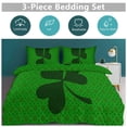 thumbnail image 5 of 3 Pcs Soft Bedding Set, Includes 1 Duvet Cover with Zipper And 2 Pillow Shams,Clover Pattern Queen(90"×90"), 5 of 8