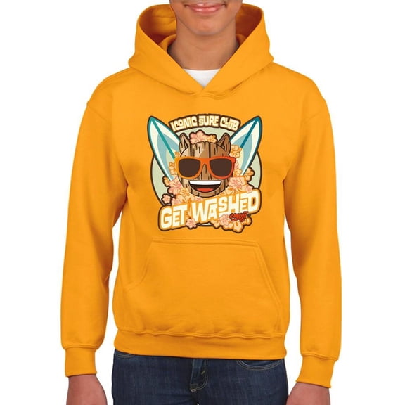 Iconic Surf Club Trendy Hawaiian Graphic Youth's Hoodie