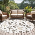 thumbnail image 4 of Round Rug 7Ft Washable Non-Slip, Brown Beige Botanical Circle Area Rugs for Living Room Bedroom, Watercolor Spring Floral Summer Leaf Indoor Floor Mats Carpet Runner for Home Decor Aesthetic, 4 of 8