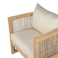 thumbnail image 5 of Christopher Knight Home 3-Piece Outdoor Acacia Wood Club Chair Set and MGO Side Table, Light Teak+Beige, 5 of 13