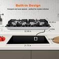 thumbnail image 6 of 24 inch Built-in Gas Cooktop 4 Burners with Tempered Glass Dual Burners NG/LPG Convertible Countertop, 6 of 13