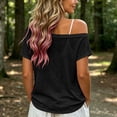 thumbnail image 6 of TGSLY Off The Shoulder Tops for Women Breathable Soft Asymmetrical Neck Solid Color Blouses Relaxed Fit Dressy Casual Short Sleeve Summer Shirt XL, 6 of 7