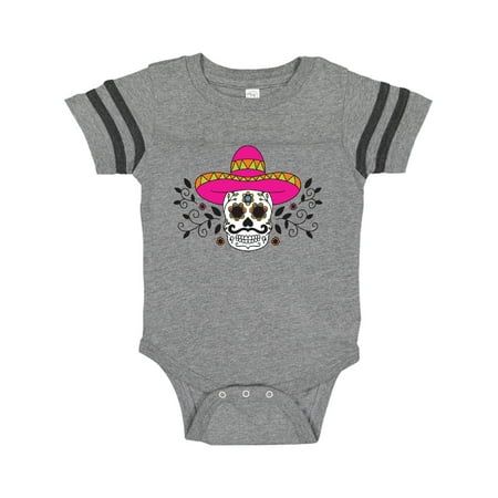

Inktastic Sugar Skull Illustration with Floral Filigree Cinco De Mayo Gift Baby Boy or Baby Girl Bodysuit