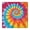 Colorful Rainbow Tie, variant on Rainbow Tie Dye Mandala Pattern Square Fitted Tablecloth with Elastic Edge,Square Table Cover,Washable Elastic Table Cover for Home Kitchen Party Decor 34"x34"