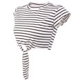 thumbnail image 4 of Camiseta con Estampado Elástico ce Verano pa Mujer Loose Stripe Camiseta Con Estampado Stretchy SG Hugo Top de la cosecha, 4 of 10