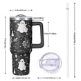 thumbnail image 2 of Black and White Halloween Elements Pattern Tumbler with Handle and Lid,40oz Double Wall Vacuum Insulated Tumbler,Cups Gift for Women and Men, 2 of 7