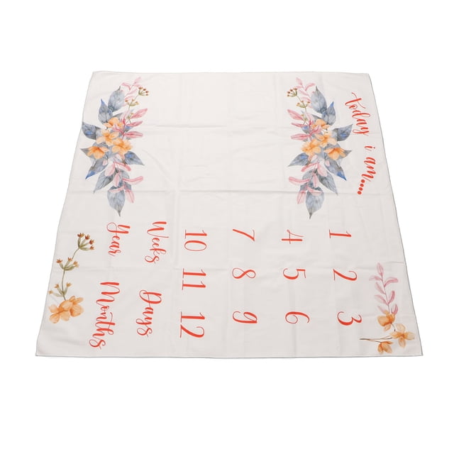 Manta de hitos para bebé, suave, cómoda, lavable, con estampado de flores, para accesorios de fotografía.