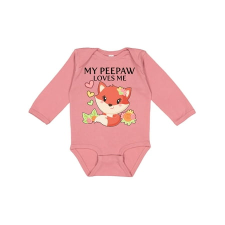 

Inktastic My Peepaw Loves Me- little fox Gift Baby Boy or Baby Girl Long Sleeve Bodysuit
